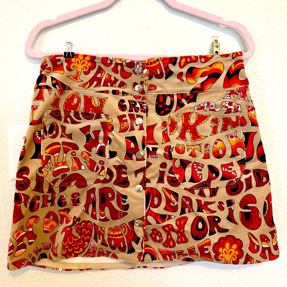 Miracle Eye Delilah Corduroy Skirt in Psychedelia